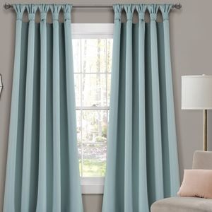 Lush Decor Blue Knot Tab Darkening Curtains